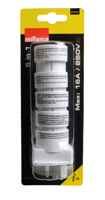 Reseadapter Vit 5-pack Millarco